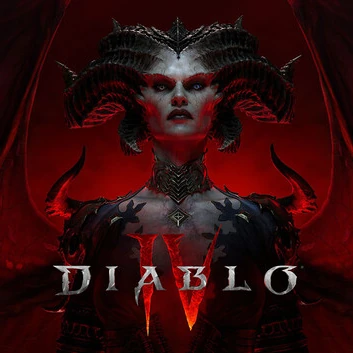Official Diablo IV artwork featuring Lilith and the game logo